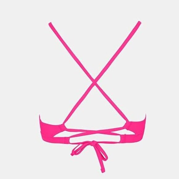 CUPSHE PINK V-NECK LACE UP CUT OUT BACK LOW RISE BIKINI SIZE XS NWT - Picture 5 of 10